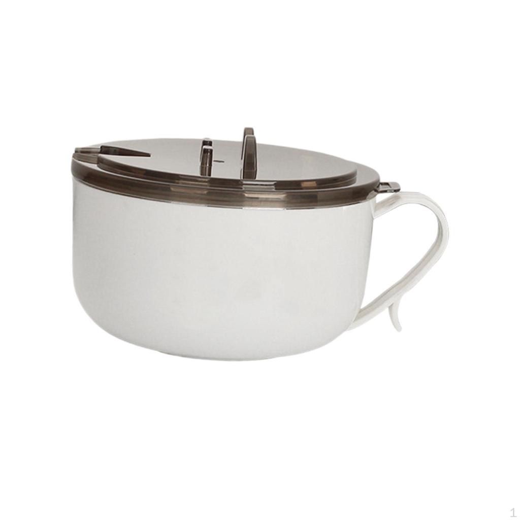 Миска для рамэна с крышкой Чашка для лапши Дренажное отверстие для еды Ручка для супа быстрого приготовления