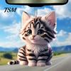 Durable Cat Ornament Acrylic 2D Car Hanging Decoration Home Office Backpack Auto Theme Rearview Mirror Cartoon Kitten Animal Pendant