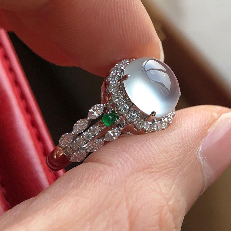 Нежные стильные сверкающие обручальные кольца Высококачественные натуральные ледяные семена халцедоновые кольца для женщин хрустальные роскошные свадебные украшения