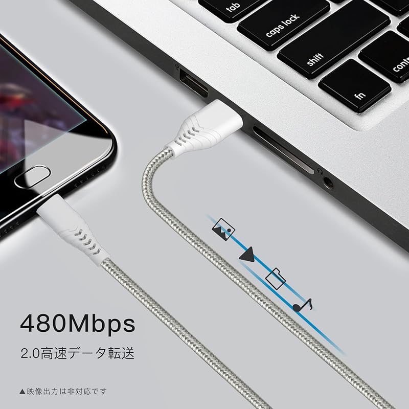Acbands USB Type C Cable [Set of 2 / 1m+2m Gray] QC3.0 Compatible 3A Heavy Duty Braided Cable USB-A&USB-C Taipushi Rapid Cable