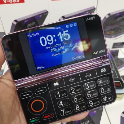 V-899 Складной мобильный телефон с функцией Rollover, неинтеллектуальный 2G-мобильный телефон с поддержкой иностранных языков