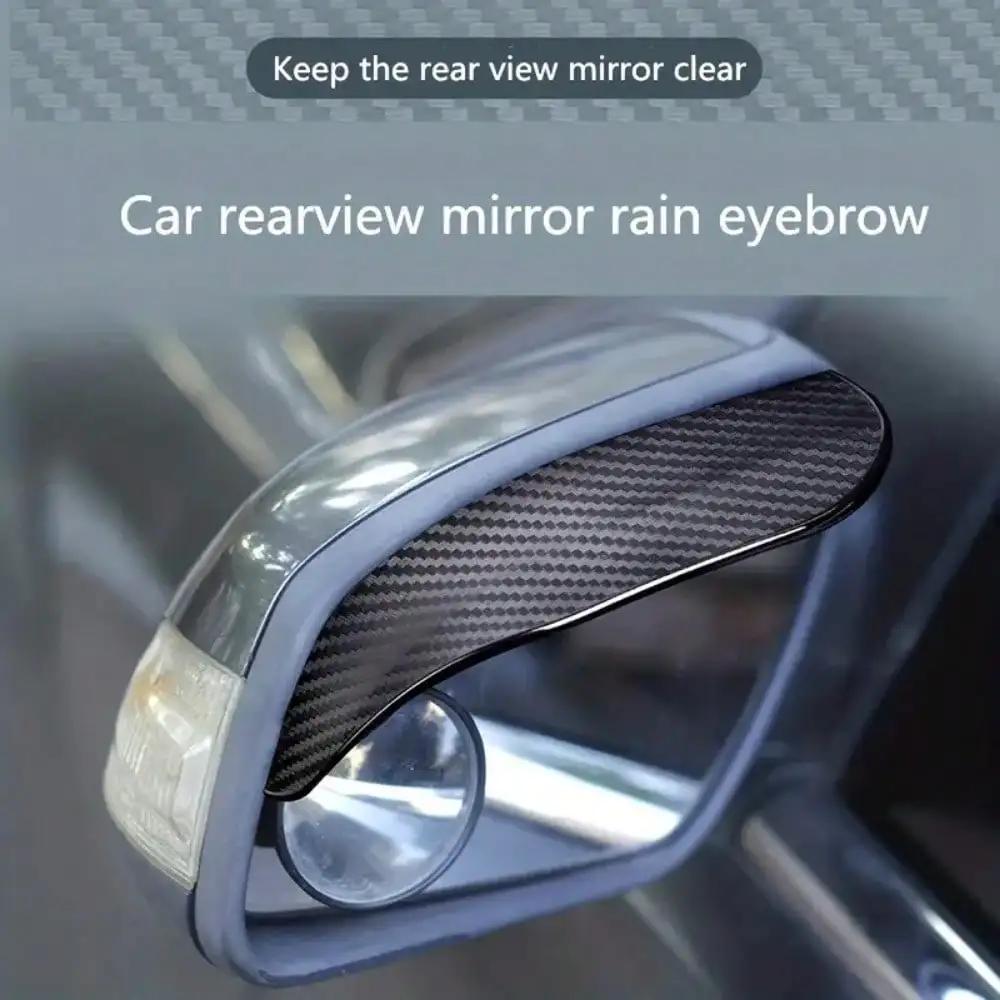 2pcs Upgraded Carbon Fiber Car Rain Eyebrow - Universal Rearview Mirror Rain Guard