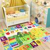 3D ABC Rug for Kids Room, ABC Kids Mats for Floor , Alphabet Play Mat Elementary Preschool Kid's Rugs with Animal Illustrations