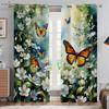 Шторы с принтом «Бабочки, цветы, акварель», декоративные шторы, спальня, гостиная, кабинет, можно сделать на заказ, 2 шт.