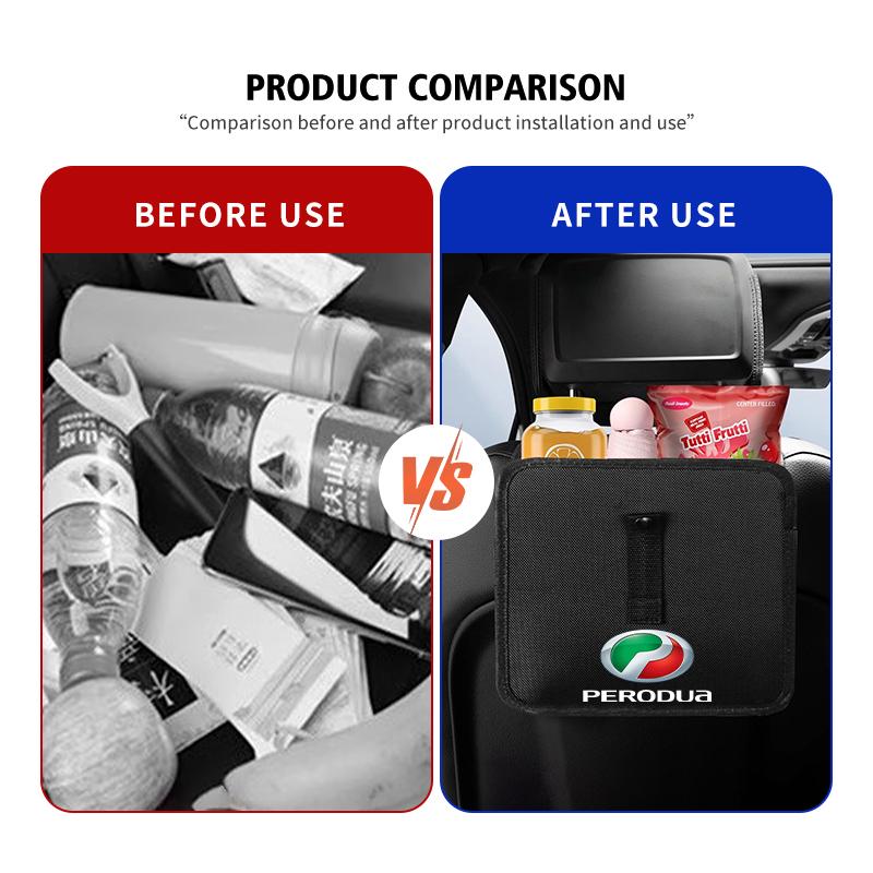 PU Leather Car Seat Back Organizer Storage Bag Auto Interior Accessories For Perodua Myvi Ativa Bezza Alza Silicone Facelift
