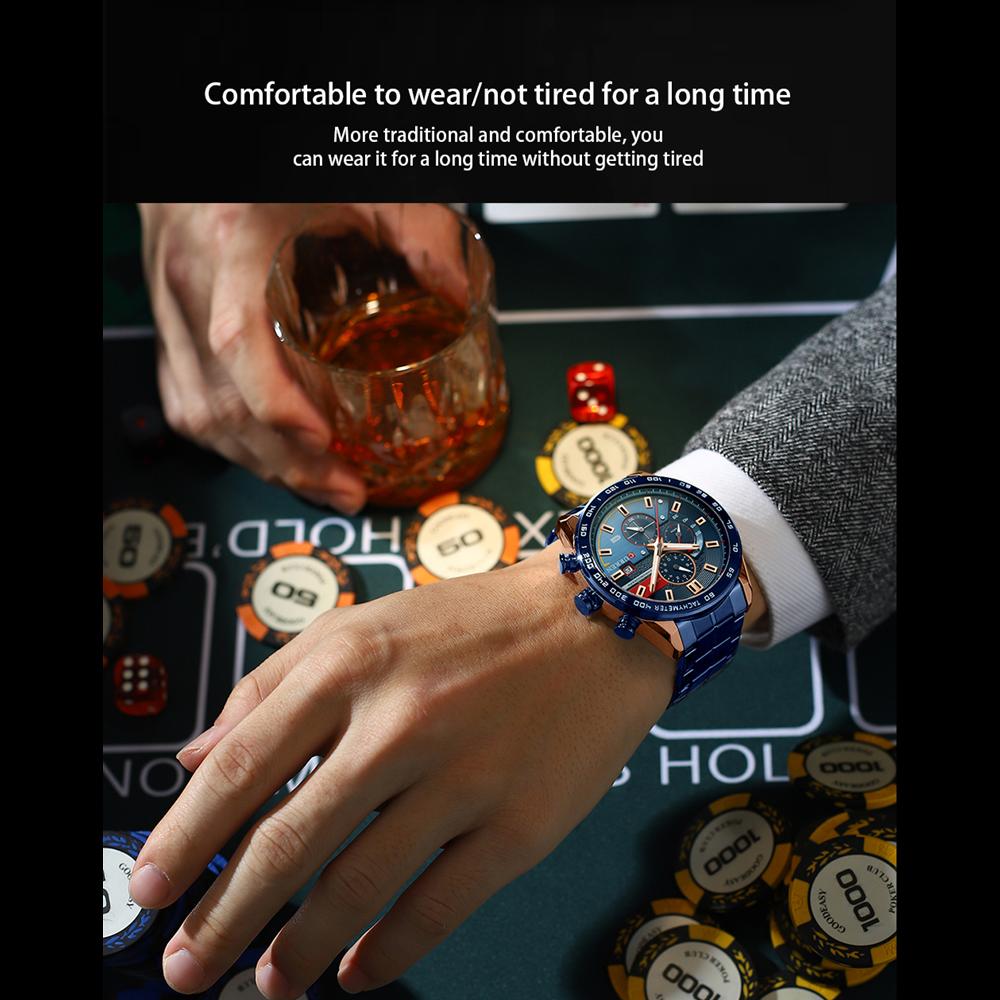 CURREN Watch for Men New Fashion Men Watches Quartz Wristwatches Stainless Steel Band Clock Male Chronograph Watches