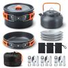 Outdoor Camping Cookware Set Portable Picnic Tableware Frying Pan Soup Pot Kettle Plate Knives