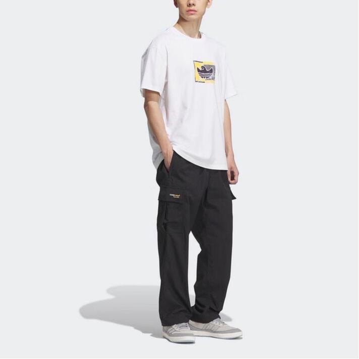 adidas Оригинальная футболка Shmoohaus Soft Fashion, универсальная, удобная, однотонная, с коротким рукавом, унисекс, топы, белая, KD4289
