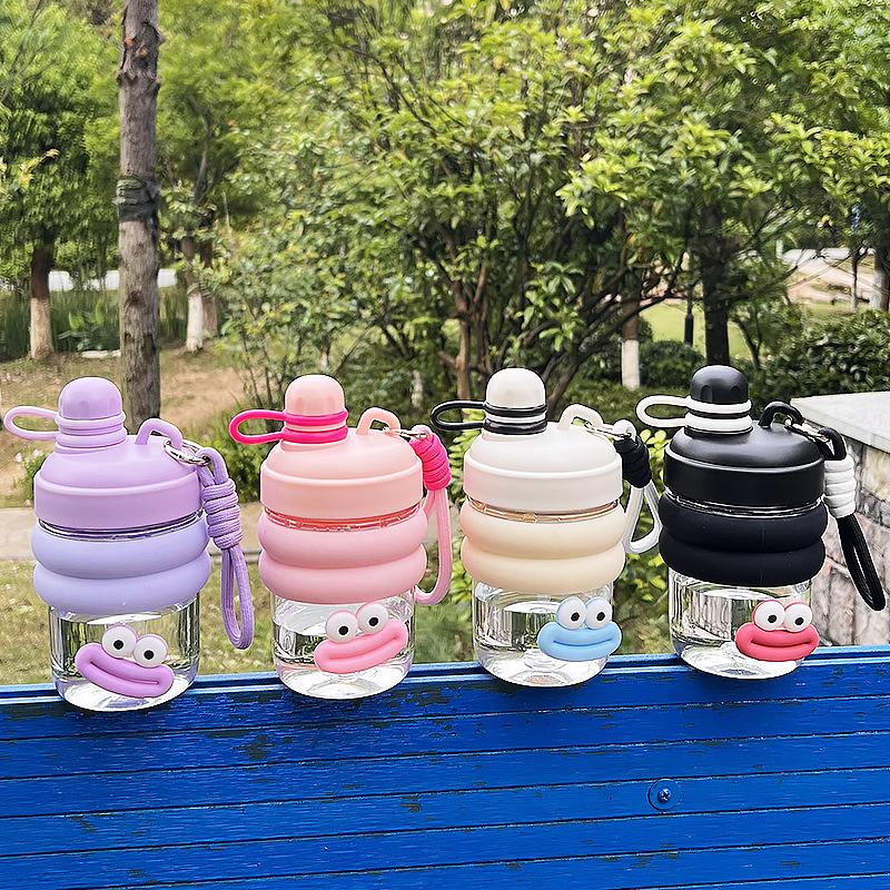 Бутылка для воды новый силиконовый чехол пластиковый стакан модный тренд портативная бутылка для воды для девочек термостойкий пластиковый стакан