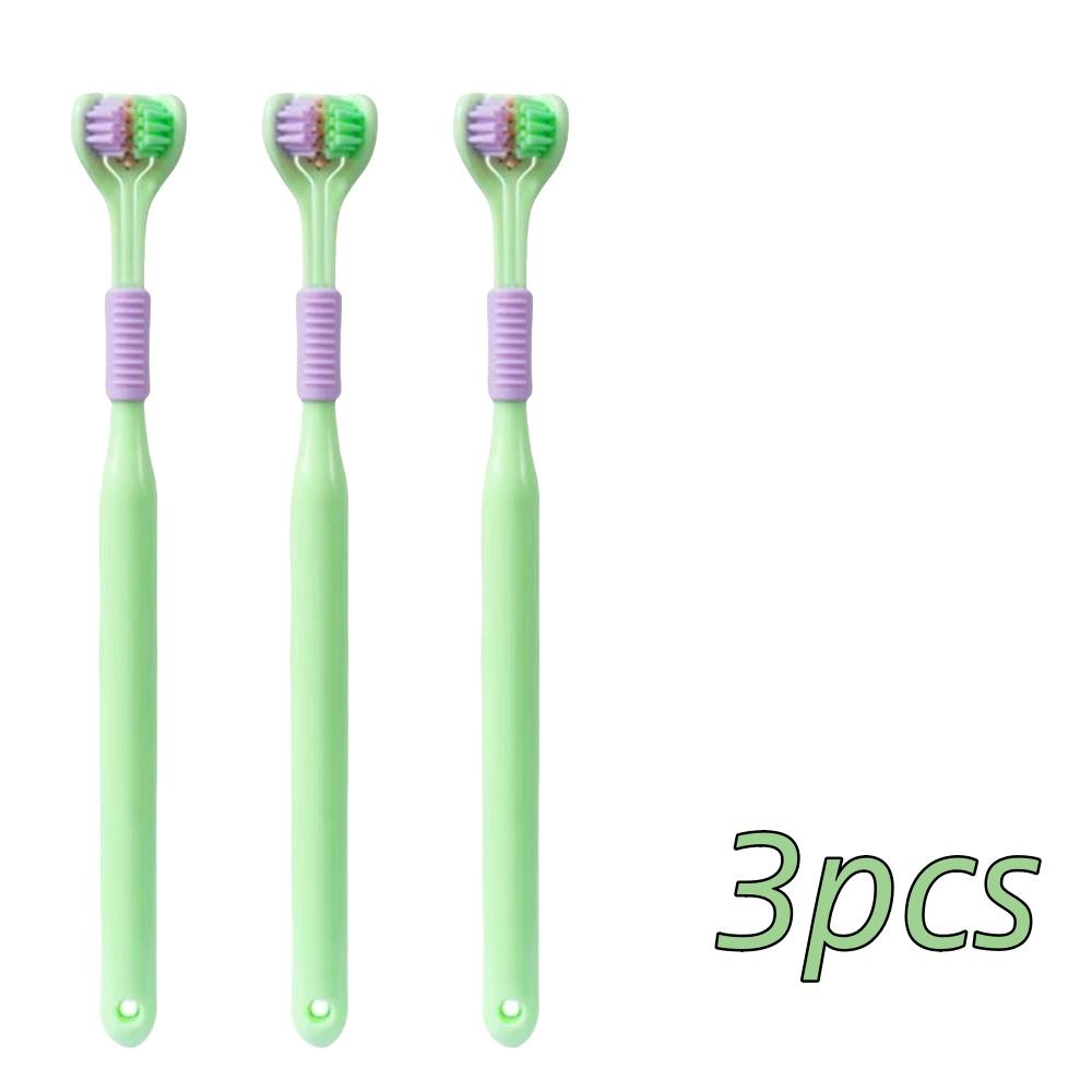 4 шт. мягкая щетина 3-сторонняя зубная щетка бережная очистка взрослых зубов щетка для полного ухода за деснами аутизм сенсорный дизайн инструмент для здоровья полости рта
