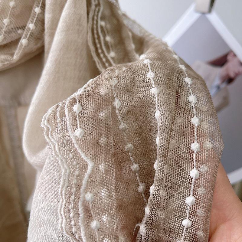 Линии цветного кружева хлопок лен тонкий шарф для женщин зимой шаль весна и осень модный шарф шелковый шарф однотонный газовый шарф