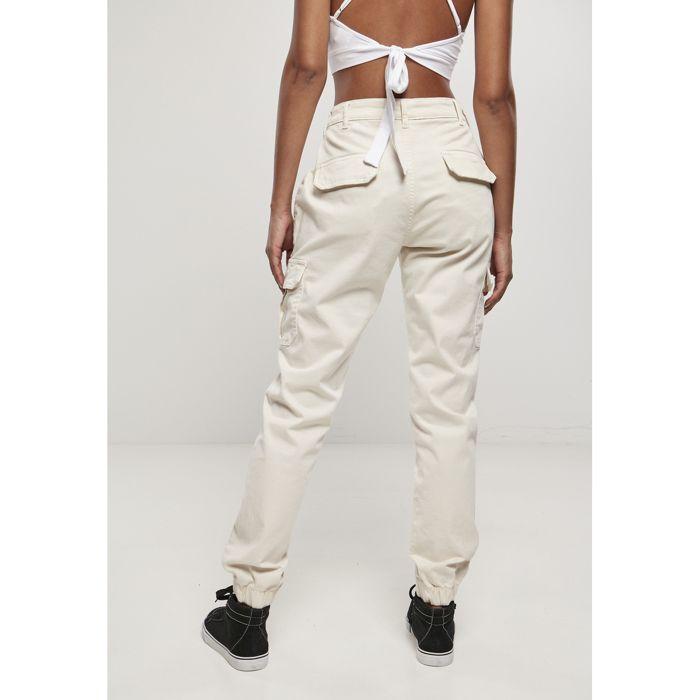 Pantalon cargo femme - Urban Classics - Taille haute - Couleur beige - Confort optimal - Poches cargo