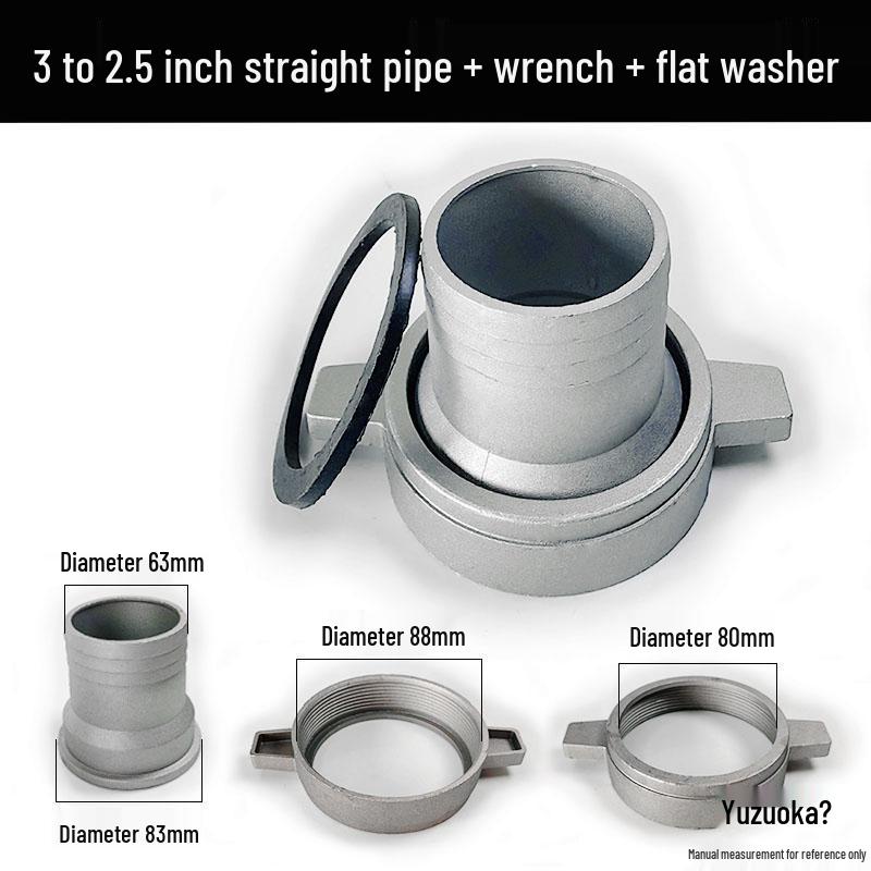 Бензиновый двигатель Водяной насос Полный набор аксессуаров: Самовсасывающий насос с алюминиевым соединителем 2/3/4 дюйма, прямым патрубком и плоской шайбой.
