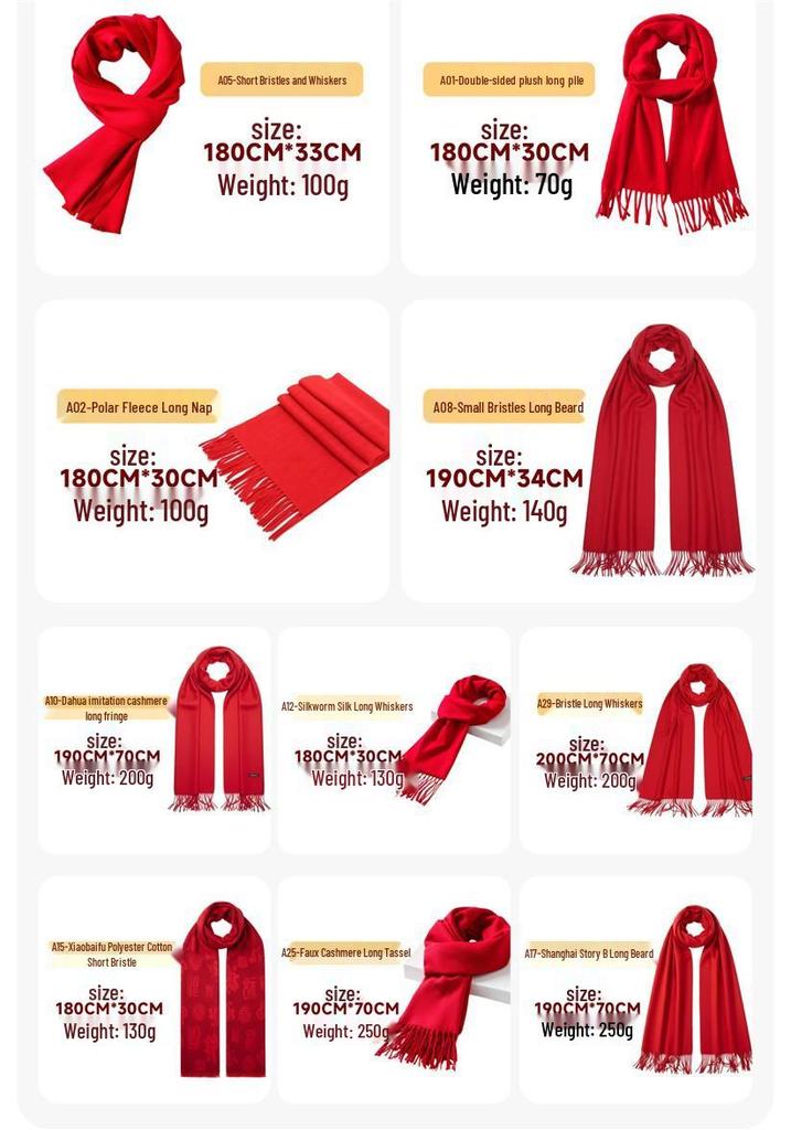 2026 Corporate Event Red Scarf with Custom Logo Embroidery - Anniversary Celebration Shawl