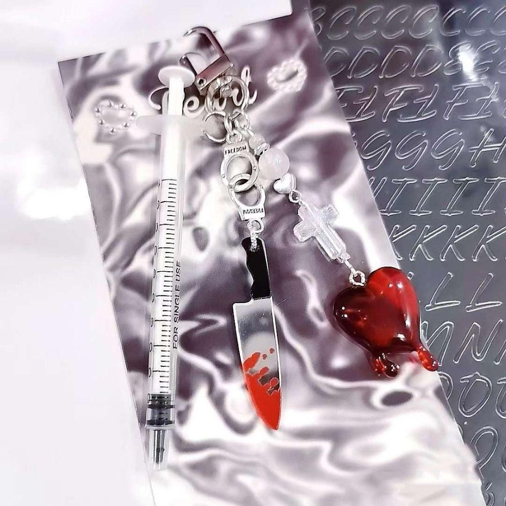 PVC Blood Bag Pendant Type A B O AB Plasma Halloween Blood Pendant  Jewelry Making Gift