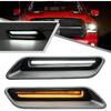 2Pcs White&Amber LED Hood Scoop Light for 2010-2018 Ram 1500 Sport Hood Air Flow Vent Grille Lamp with DRL Turn Signal Lights Functions Smoked Lens