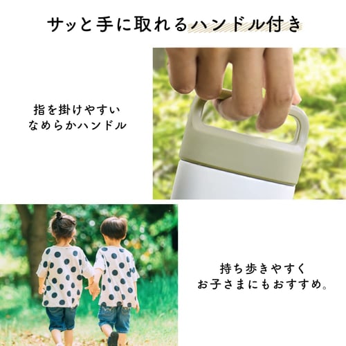 IRIS OHYAMA Fullme Stainless Steel Water Bottle/Tumbler/Mug, 480ml, Glossy Pink, with Lid and Handle, Insulates Hot or Cold Water, Vacuum Insulated, E