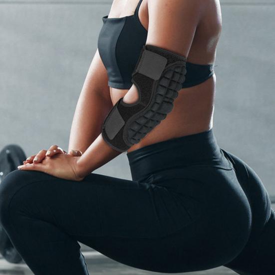 Компрессионный защитный налокотник с застежкой-лентой Мягкая дышащая набивка утолщенный обезболивающий поддерживающий рукав для локтя