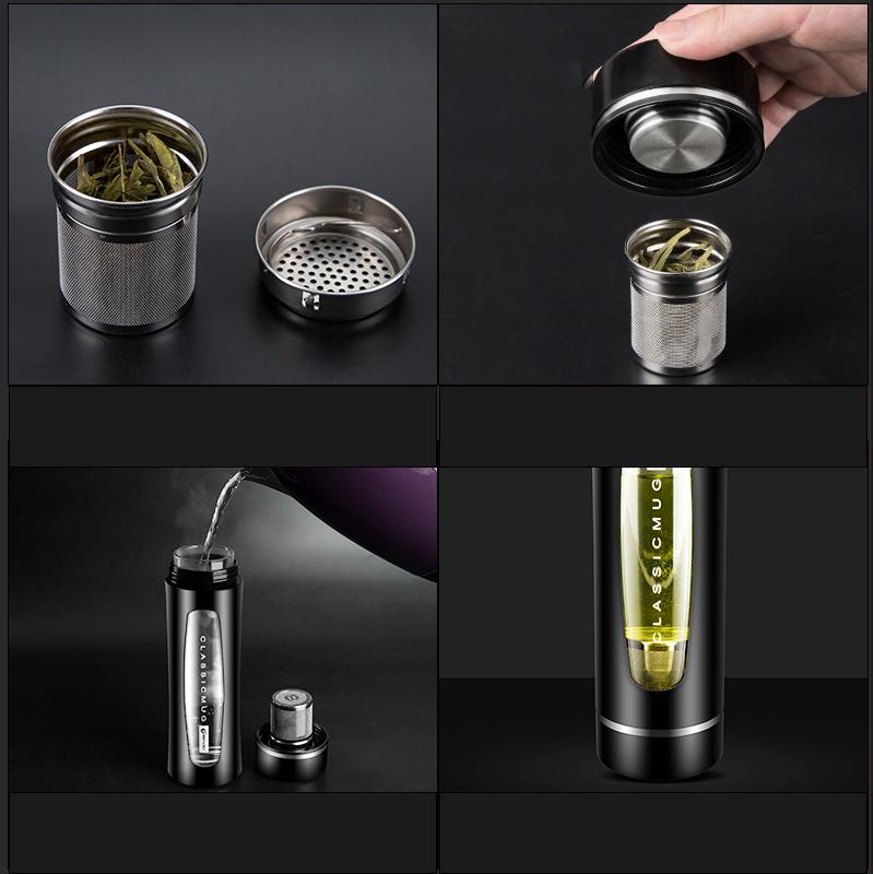 Двойная стеклянная бутылка для воды с крышкой, переносная термоизоляционная и защитная от ожогов чашка для чая для девочек, кружка для кофе, молока, сока