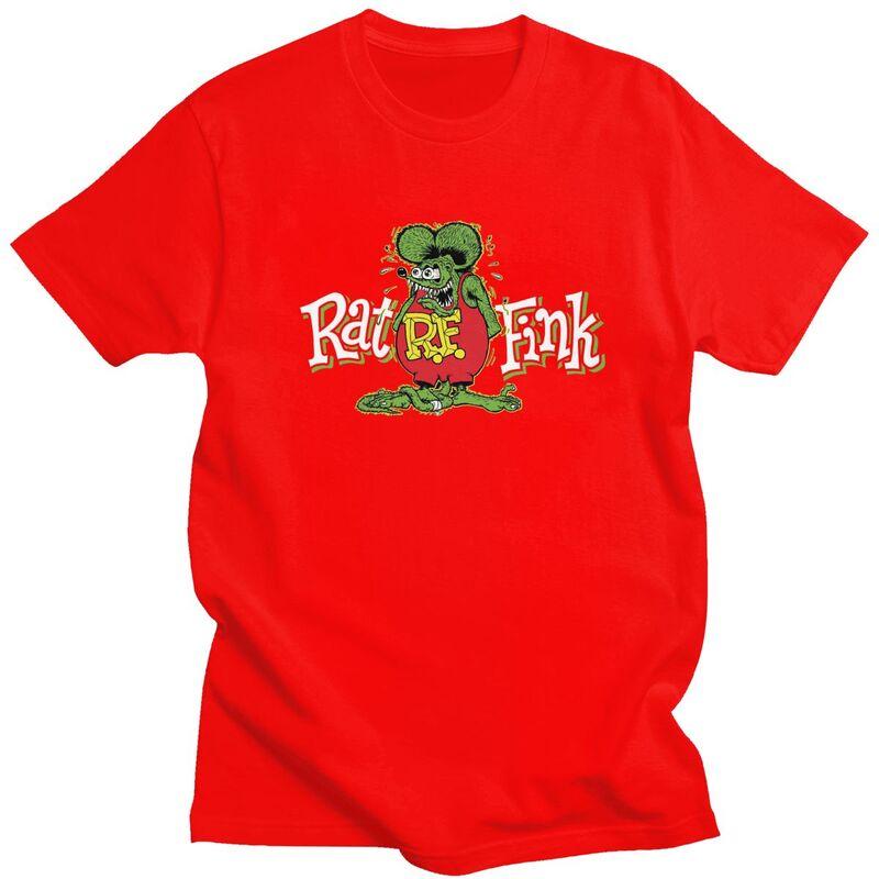 Мужские футболки на заказ с рисунками из аниме и мультфильмов, Rat Fink. Хлопковые футболки с коротким рукавом, повседневные.