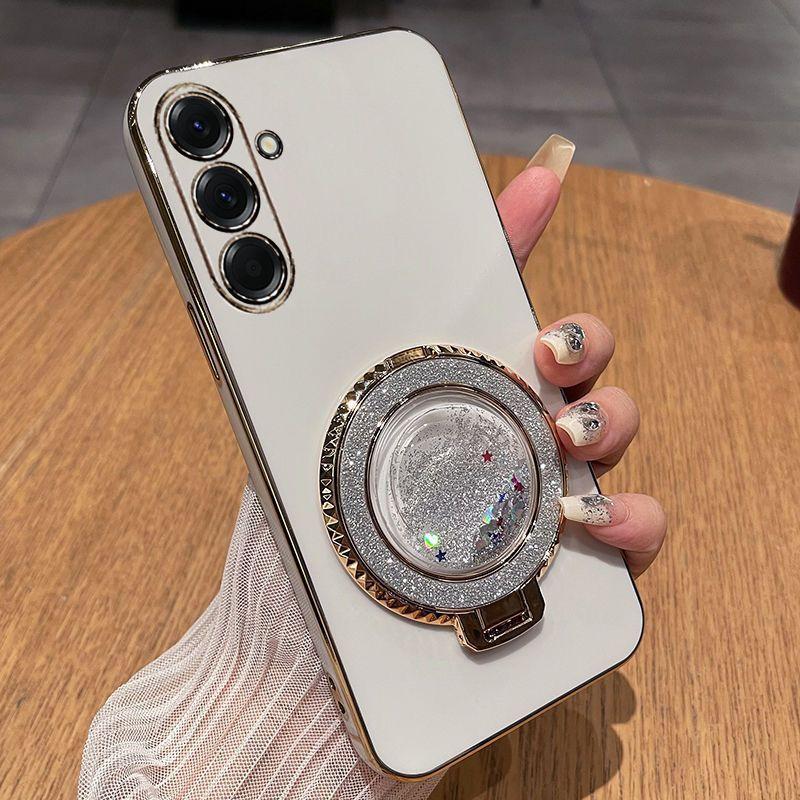 Чехол для телефона Samsung A56 с подставкой из зыбучего песка, гальванический чехол для Samsung A56 A36 A26 A16 A06 A55 A35 A25 A15 A05 S A 54 53 73