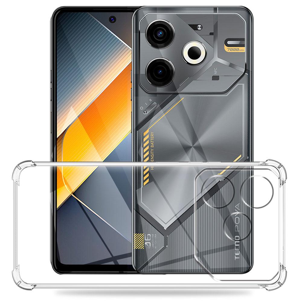 Для Tecno Pova 6 Neo чехол прозрачный противоударный подушка безопасности силиконовый мягкий чехол для телефона для Tecno Pova 6 Neo прозрачная задняя крышка защитный чехол