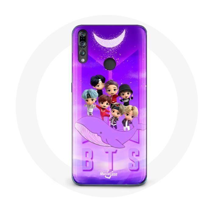 Coque pour Huawei P30 Lite - BTS - TinyTAN - Silicone Souple - Violet - Protection