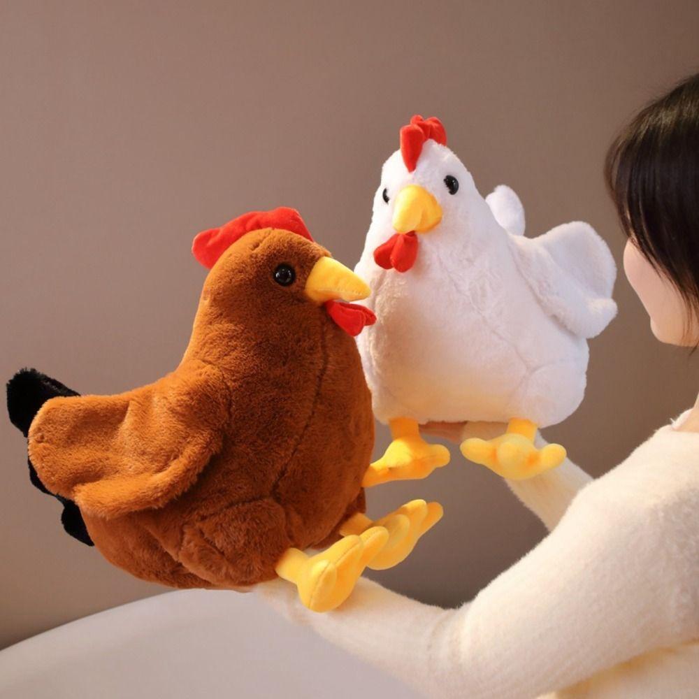Hen Chick Doll Throw Pillow PP Cotton Chicken Plush Dolls Simulation Chicken Plush Toy Kids Gifts