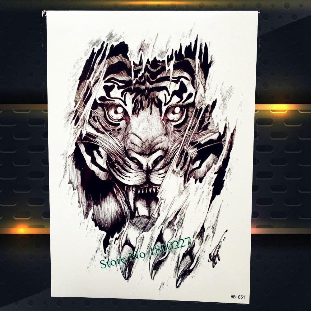 1PC Black Dragon Jurassic Dinosaur Temporary Tattoo Stickers Body Art ARm Waterproof