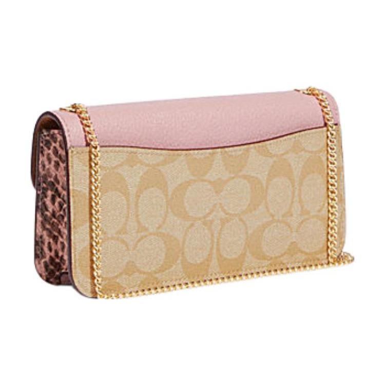 New COACH Morgan Artificial Leather Small Square Bag Shoulder Bag Crossbody Bag Small Size Women's Khaki & Pink CE693-IMV3C