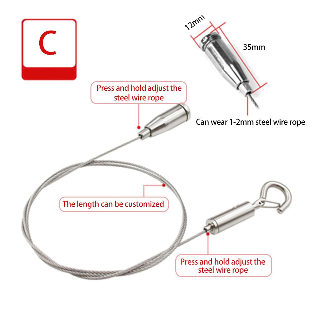4 шт. 1,5 мм трос пружинный крючок регулируемый подвесной бельевой веревки фиксированный замок ограждения подъемный код подходит для световых панелей