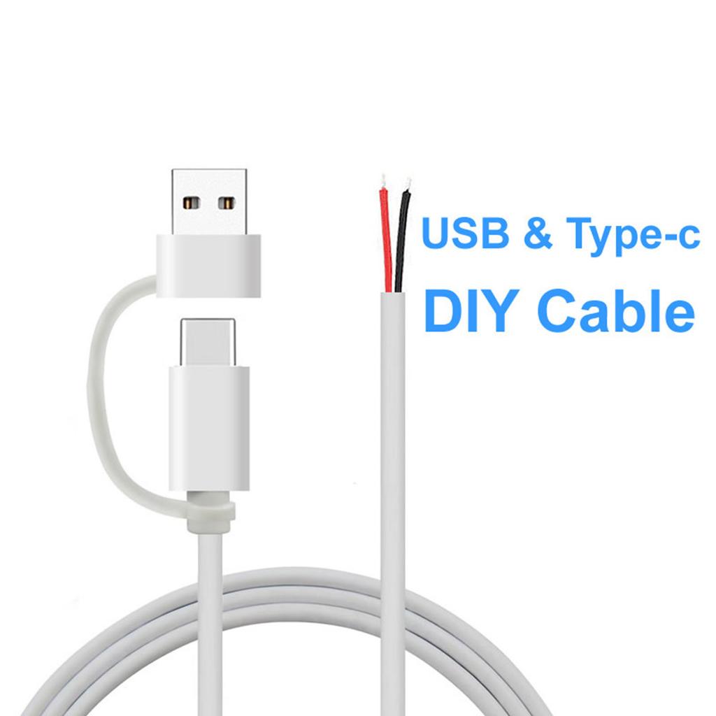 USB C Pigtail 2-жильный кабель USB Type C Male to 2Pin Wire Y Pigtail Cable 5V 2A USB C кабель питания для светодиодных маршрутизаторов