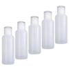 Set of 5 50ml Mini Plastic Travel Bottles with Transparent or Translucent Caps for Liquid Cosmetics, Storage, and Refills, Perfect for Travel, Busines