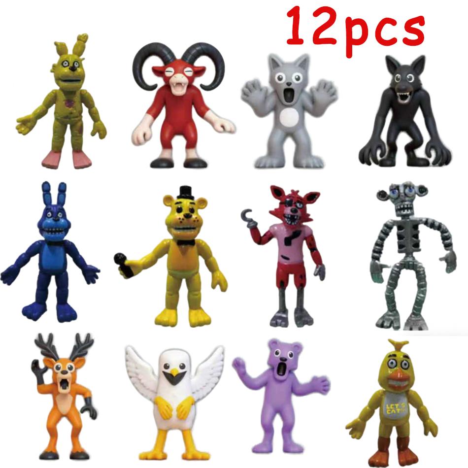 6-18 шт. 99 Ночей в Лесу Фигурка Действия Олень Сова Коза Фигурка Настольное Украшение Модель Орнаменты Подарки на день рождения для фанатов