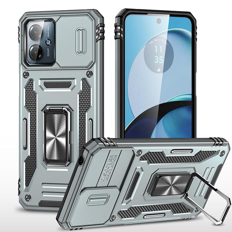 Серия Armor Чехол для Motorola Moto G54 5G PC+TPU Подставка Чехол для телефона со сдвижной защитой объектива