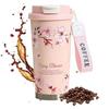 Cute Floral-patterned Thermos Tumbler, Vacuum Insulated, Stainless Steel Construction, Leak-proof, and Can Be Used with a Straw or Directly from the B