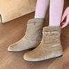 Женские зимние ботинки на плоской подошве, модные повседневные, с коротким мехом, для женщин, для ходьбы, новый бренд, хлопковые, теплые, Mujer Botas