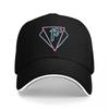 P3 Logo Baseball Cap Black with Neon Pink and Blue Diamond Design Stylish Streetwear Hat for Men and Women Fashion Accessory