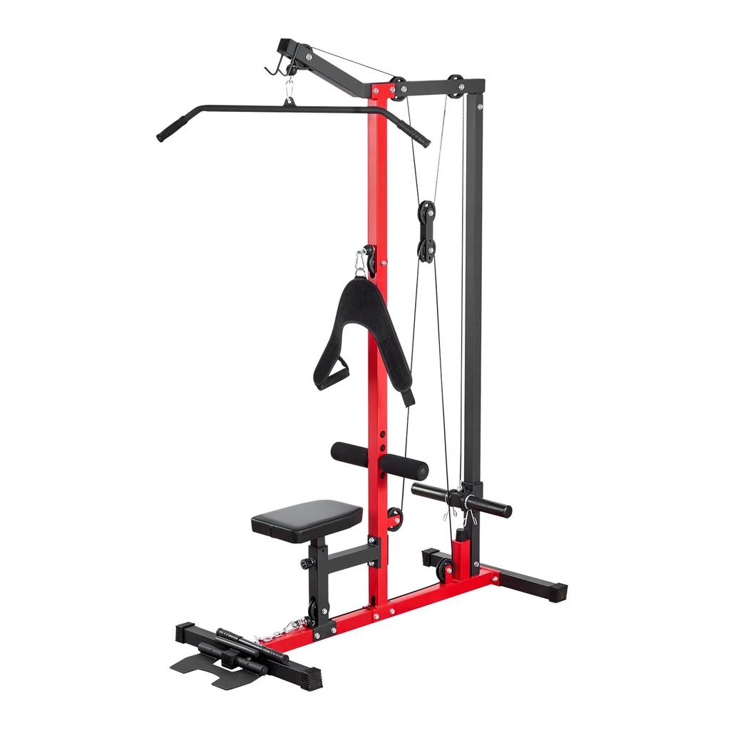 LAT Pull Down Machine, 3-in-1 Row Cable Machine, Cable Machines Home Gym with 3-Level Adjustable Seat, 4-Level Adjustable Foam Roller, Load 181kg Lat