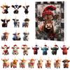 Christmas Advent Calendar 24 Pcs Highland Cow Ornaments 2D Acrylic Cute Animal Christmas Tree Decorations Xmas Countdown Gifts