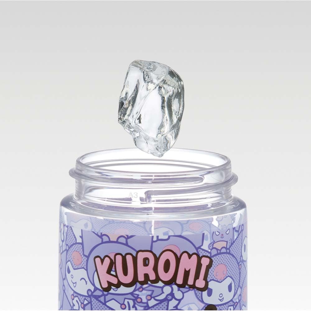 Стакан-бутылка для скейтера 500 мл с трубочкой для питья, для бутылки Sanrio, с крышкой-носиком, пластик, прозрачный, для детей, Куроми, PSTB5-A