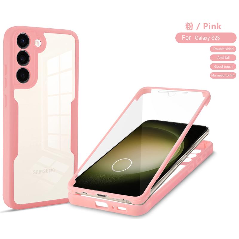 Прозрачный чехол из ТПУ с полной защитой на 360 градусов для Samsung Galaxy S23 Plus S22 Ultra S21 FE A13 A33 A53 A14 A54 A32 A12 с мягкой передней пленкой