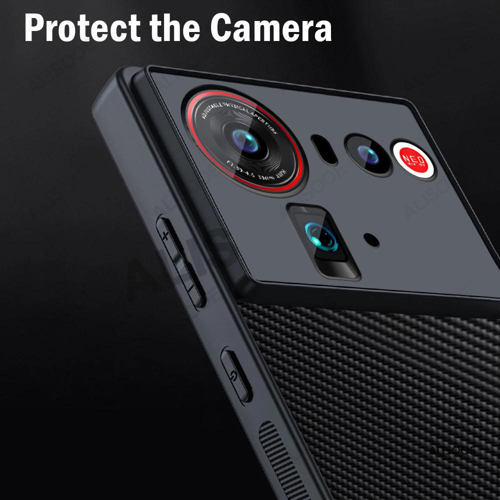 Противоударный чехол Funda для Nubia Z80 Ultra Z70 Z60 Ultra Чехол Текстура углеволокна Защита из искусственной кожи Чехол для телефона Capa