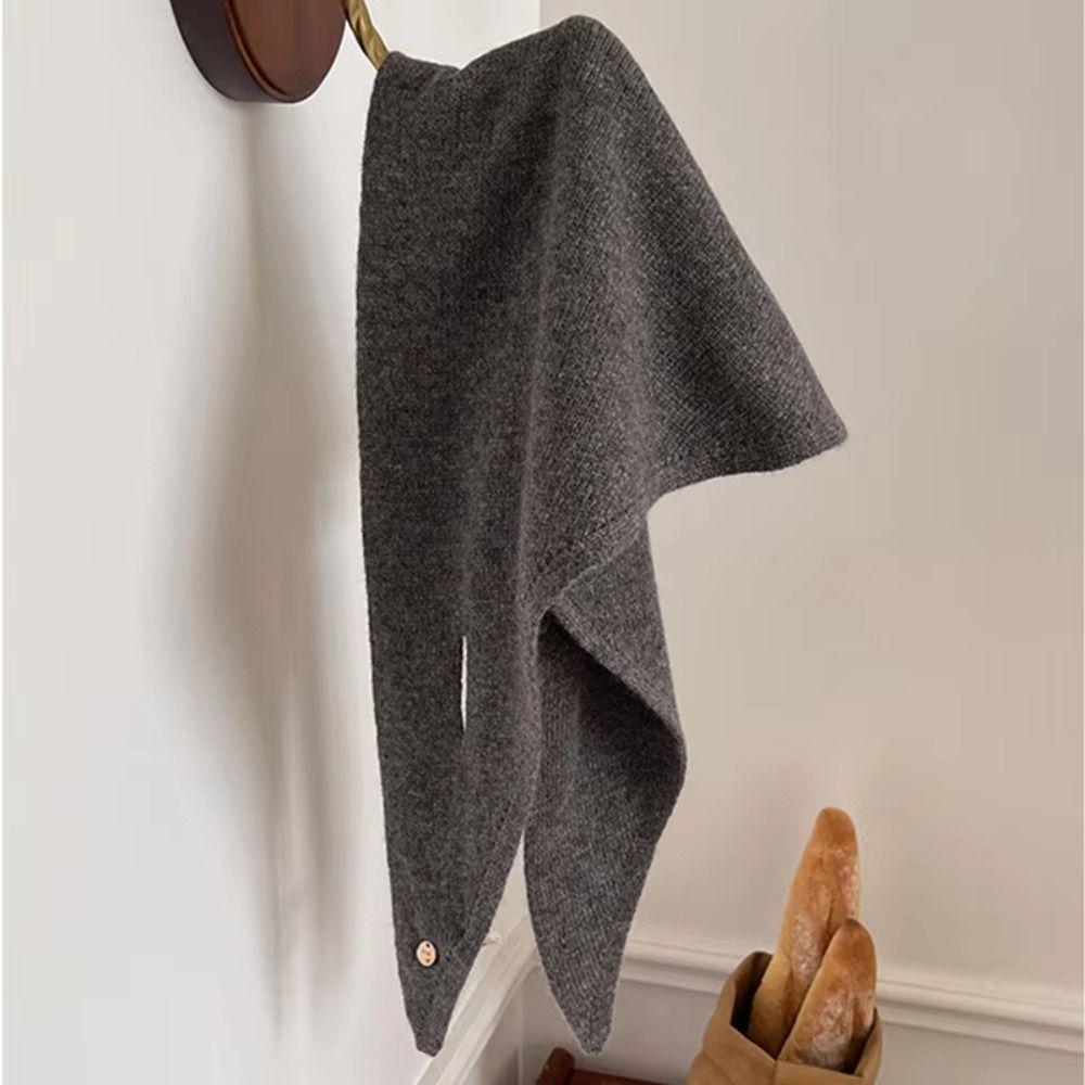 Triangular Knitted Small Shawl Bohemian Wraps Retro Wool Headscarf Women