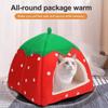 Strawberry Hamster House Guinea Pig Hideout Small Animal Bed Hideaway Hide Hut Cage Accessories for Autumn Winter