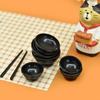 1Set 1:6 Dollhouse Miniature Dinner Plate Bowl Chopsticks Tray Tableware Kitchen Model Decor Toy Doll House Accessories