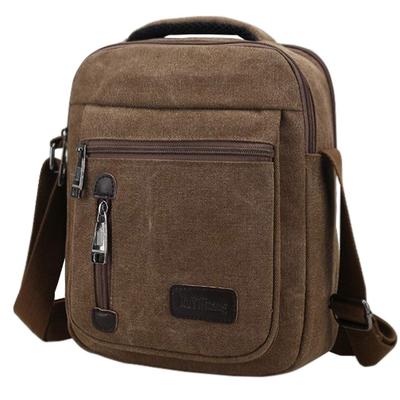 Стильная холщовая наплечная сумка через плечо 4 body messenger canvas water one brown [B-TALK] сумка, вертикальная, кроссбоди, сумка, унисекс, цвета, много отделений,
