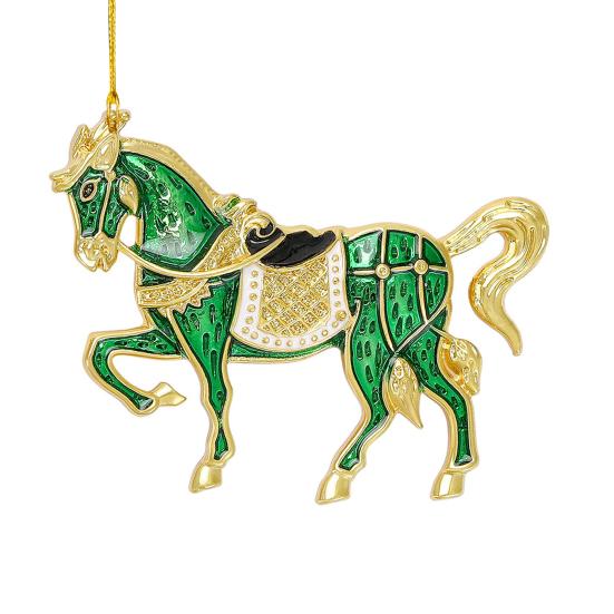 Horse Christmas Ornaments Sparkly Rhinestone Horse Hanging Decoration Acrylic Christmas Tree Ornament for Winter Xmas Party Supplies Holiday Decor