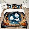 3pcs Cute Ghost Pumpkin Bedding Set - 1 Soft Quilt Cover + 2 Pillowcases, Machine Washable - Suitable for All Seasons, Perfect Gift for Fami