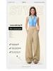 Women's Autumn Retro Khaki Wide-Leg Floor-Length Jeans